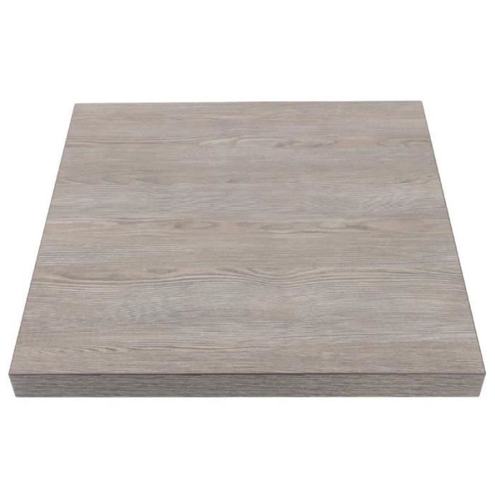 Plateau De Table Carre 600mm Effet Bois Gris Achat Vente