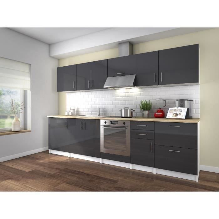 NEO Cuisine complète équipée encastrable 3m - Laqué gris ...