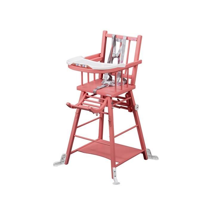 Combelle Chaise Haute Bebe Marcel Transformable Laque Rose Sans Tablette Amovible Cdiscount Puericulture Eveil Bebe