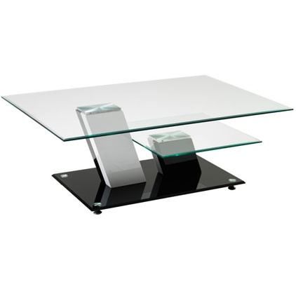 Table Basse En Verre Noire Et Blanche Achat Vente Table Basse