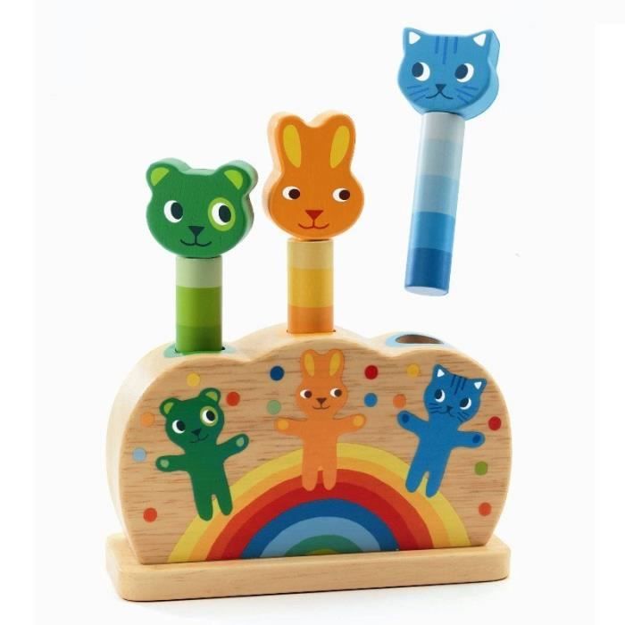 Jouet déveil en bois - DJECO - Popop Pidoo - Formes et couleurs - 18 mois et plus Jouet déveil en bois - DJECO - Popop Pidoo - Formes et couleurs - 18 mois et plus