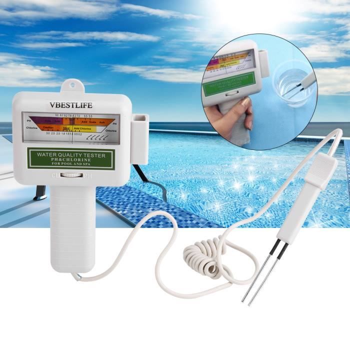 Testeur de ph et de chlore portable testeur de qualité d'eau pour piscine - spa - aquarium
