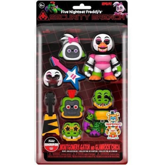 Figurine Snap Five Nights At Freddy' Rr Glamrock Chica & Gator 2pk