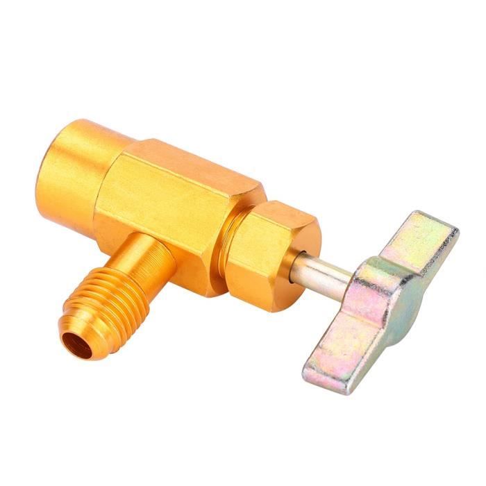 Adaptateur Climatisation R134a Laiton Femelle 1,6 Cm Vers Mâle SAE 6,35 Mm - Pour Systèmes R407/R404/R422 - Connecteur De Réfrigérant Auto