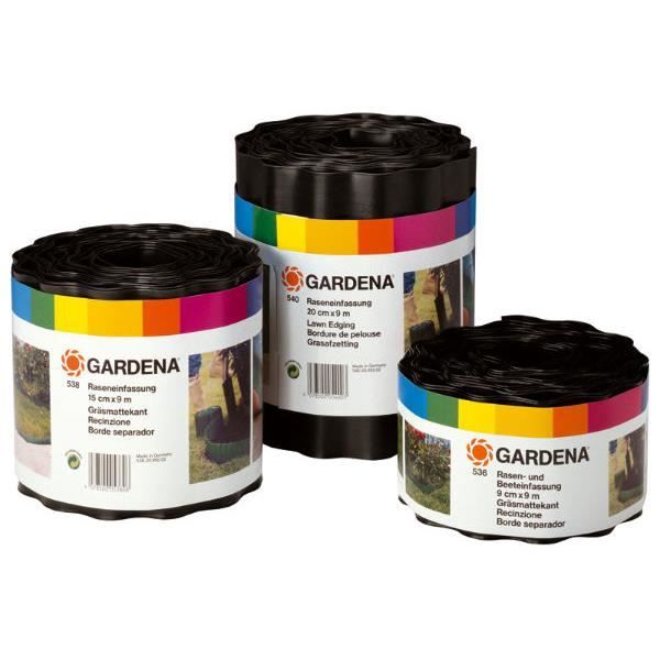 Gardena Bordure de pelouse - 9cm x 9m - Plastique de haute qualité - Rouleau de 9m