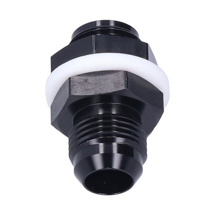 Adaptateur De Fixation Cloison Pile à Combustible AN8 En Aluminium Noir - Connecteur Carburant Avec Rondelles PTFE Et écrou Verrouillage