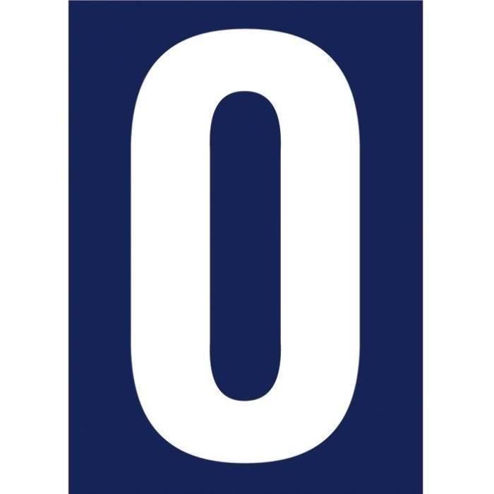 Chiffre adhésif N° rue 0 sur carte