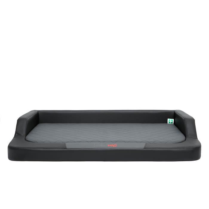 Meilleurs prix pour Lit orthopédique pour chien - MEDICO LUX - XXL - Mousse à mémoire de forme - Cuir écologique - Noir-anthracite