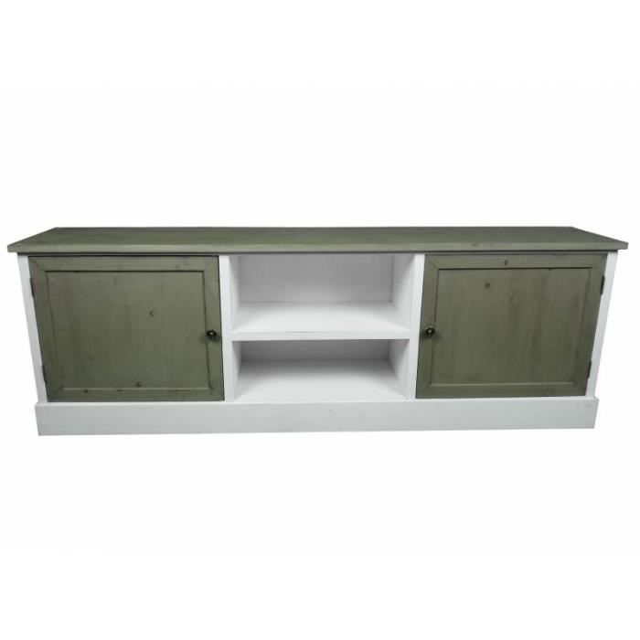 Meuble TV - LHERITIER DU TEMPS - Console de Salon - Bois Patiné - 32 5x53x155cm - Vintage Meuble TV - LHERITIER DU TEMPS - Console de Salon - Bois Patiné - 32 5x53x155cm - Vintage