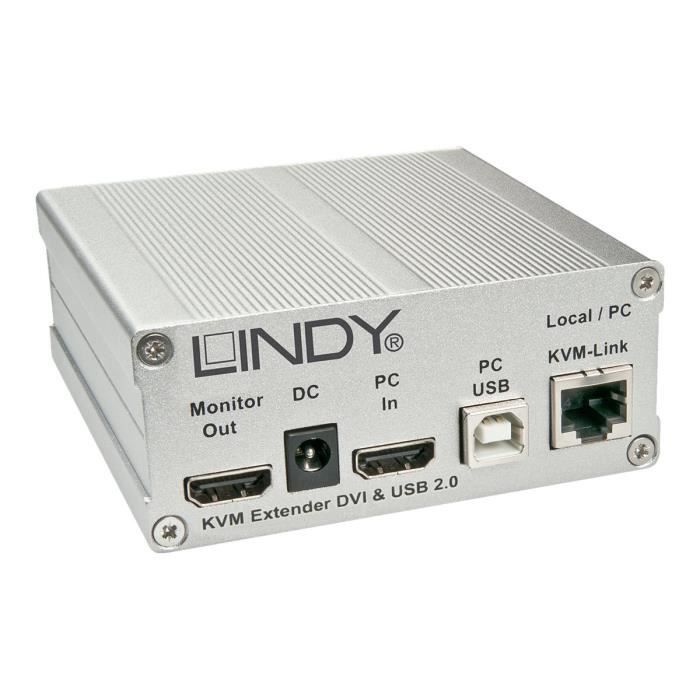 sans Option Audio Lindy /Émetteur KVM DVI /& USB 2.0