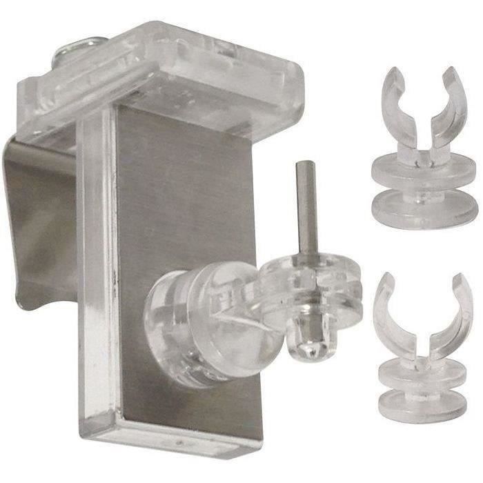 supports clipvit 3 en 1 translucide/chrome x2 supports clipvit 3 en 1 translucide/chrome x2