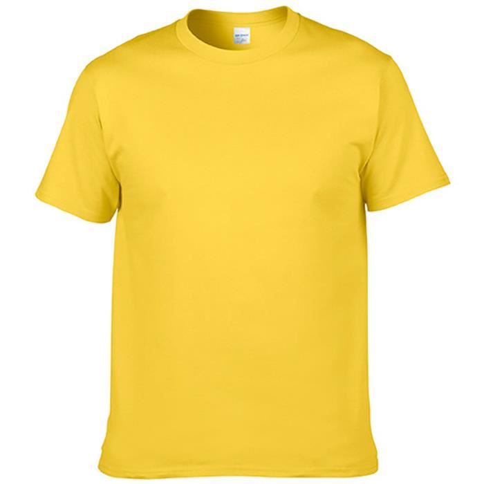 Tee shirt jaune uni homme outlet