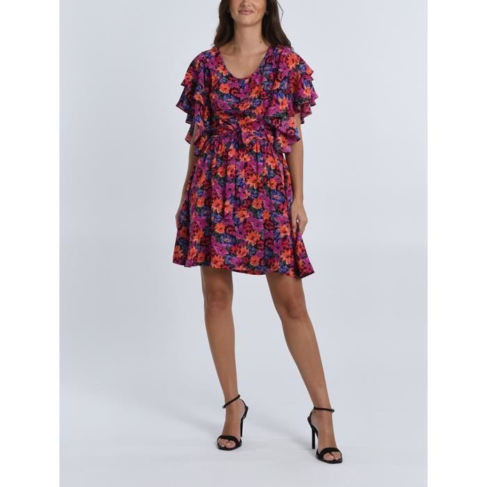 MOLLY BRACKEN Robe fleurie violette M Violet Robes Violet Cdiscount Pret a Porter