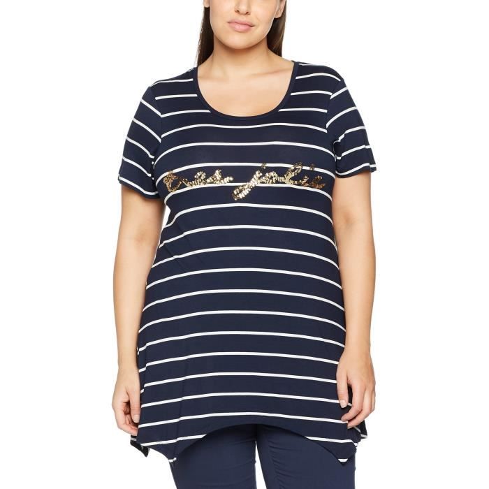 Evans Striped Slogan, T-shirt Femme 1QUS2U Taille-48 Bleu - Cdiscount  Prêt-à-Porter