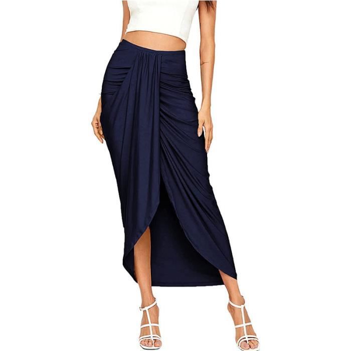Jupe fronc e taille haute pour femmes v tement la mode