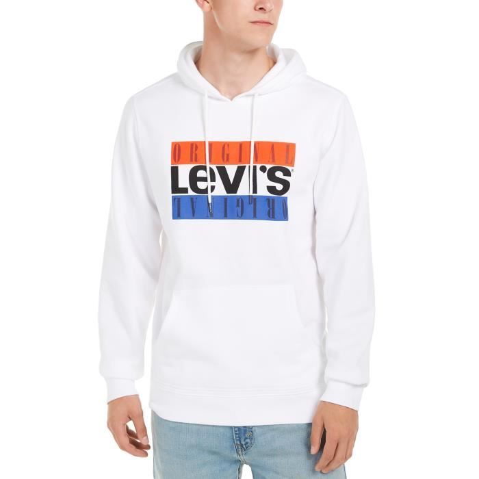 LEVIS Burndlen Fleece Logo Hoodie Homme Blanc Cdiscount Pret a Porter