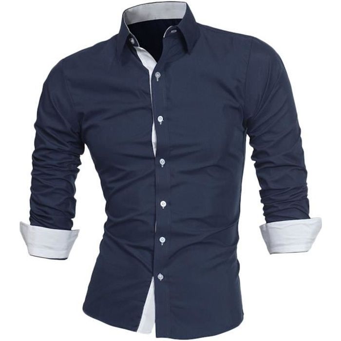 Chemise homme online col bicolore