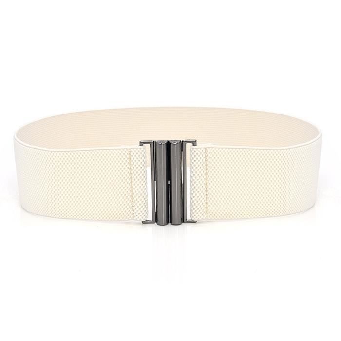 Ceinture Femme Vintage Élastique Bleue - Boucle Métal - Taille 80 - Neuve Sans Étiquette