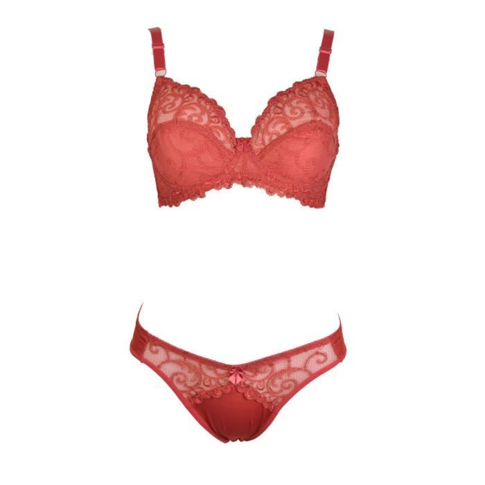 Ensemble sous vetement femme rouge 2025 gorge