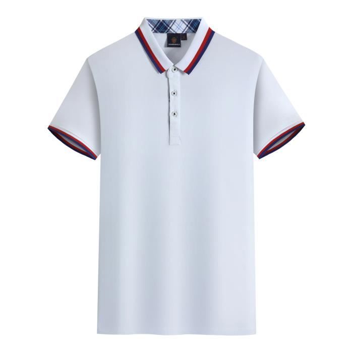 Polo Homme Vetements Manche Courte Slim Fit Tops Casual T Shirt Hommes S XXXXL Blanc Cdiscount Pret a Porter
