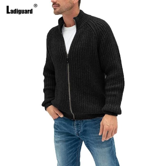 Cardigan en tricot pour homme avec boutonnière - Cardigan pour homme - Long - En coton - Moderne et élégant - Manteau en laine douce - Extra long - Coupe ample - Revers confortable - Stretch Cardigan en tricot pour homme avec boutonnière - Cardigan pour homme - Long - En coton - Moderne et élégant - Manteau en laine douce - Extra long - Coupe ample - Revers confortable - Stretch