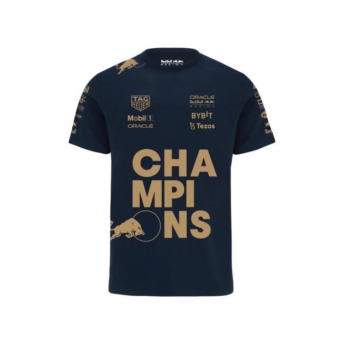T-shirt RedBull Racing Team Champion du Monde Officiel F1 - Homme - Bleu - Manches courtes T-shirt RedBull Racing Team Champion du Monde Officiel F1 - Homme - Bleu - Manches courtes