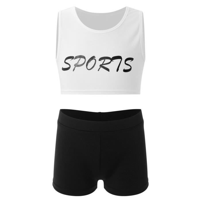 ENSEMBLE 2 PIÈCES JUSTICE - Top & Short Pour Danse Ou Gym - Taille 12-14 Fille - Occasion Très Bon état