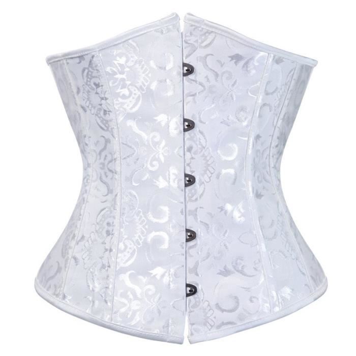 Corset Femme Sous-buste Gothique - 26 Baleines Acier - Tailleur Minceur - Correction Posture