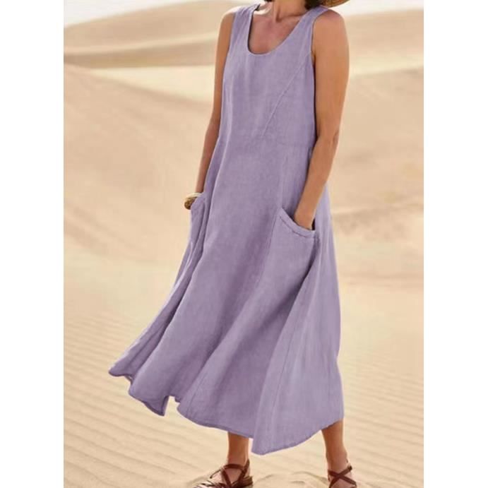 Robe de Plage - Femme - Eponge Dentelle - Ourlet ?� Volants - Violet Violet - Cdiscount Pr??t-?�-Porter