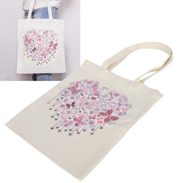 Kit Sac à Main DIY Peinture Diamant 5D - Toile De Lin Jaune, 26x25x10 Cm, Création Personnalisée
