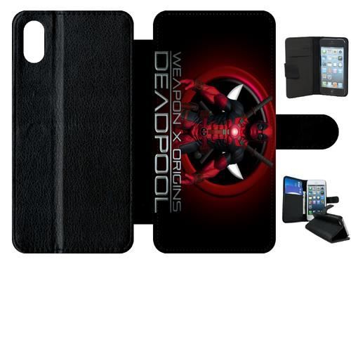 MoVear Étui à Rabat En Cuir Pour IPhone XS Max, Avec Fermeture Magnétique Et Chiffon Microfibre - Noir