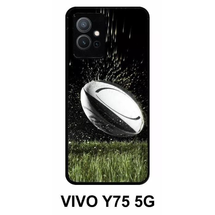 Coque Silicone Anti-choc + Verre Trempé Pour Vivo Y75, Y76, Y55 5G - Noir Mat Slim