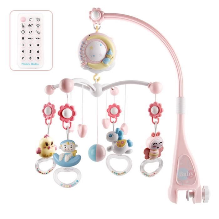 Bebe Berceau Mobile Lit Sonnette Jouet Rotatif Bebe Hochets Berceau Mobile Rose Cdiscount Puericulture Eveil Bebe