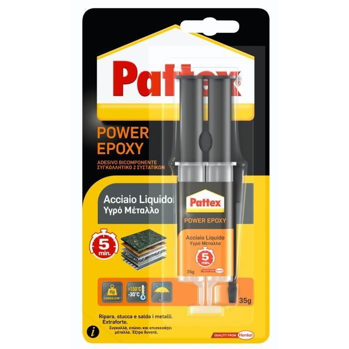 Pattex colle pâte adhésive applicateur ACIER LIQUIDE 35 g fixer réparer bricoler - vue 2