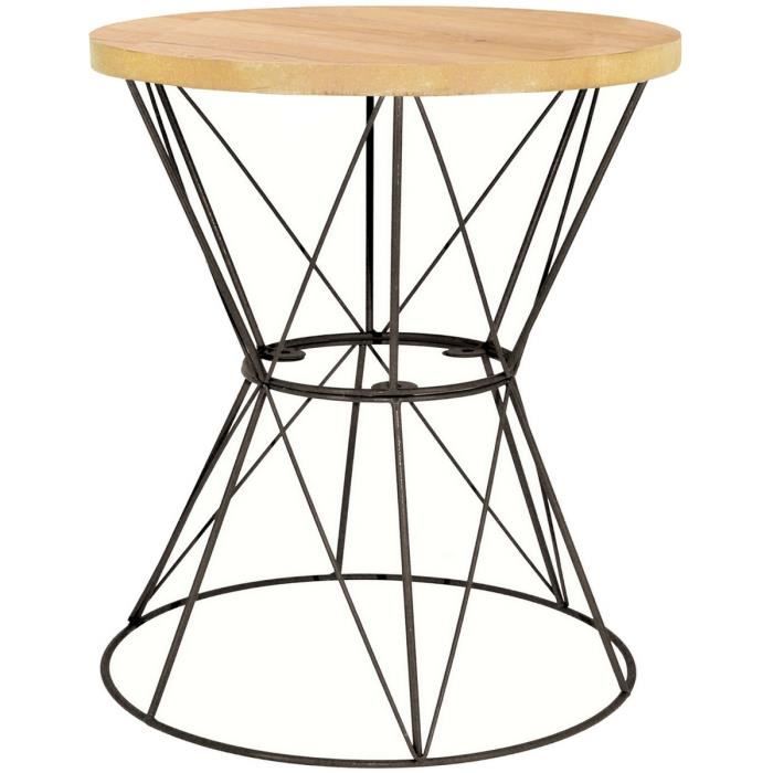 Lot De 2 Guéridons Noirs – Table D'appoint En Fer Forgé Et Verre, Intérieur/extérieur