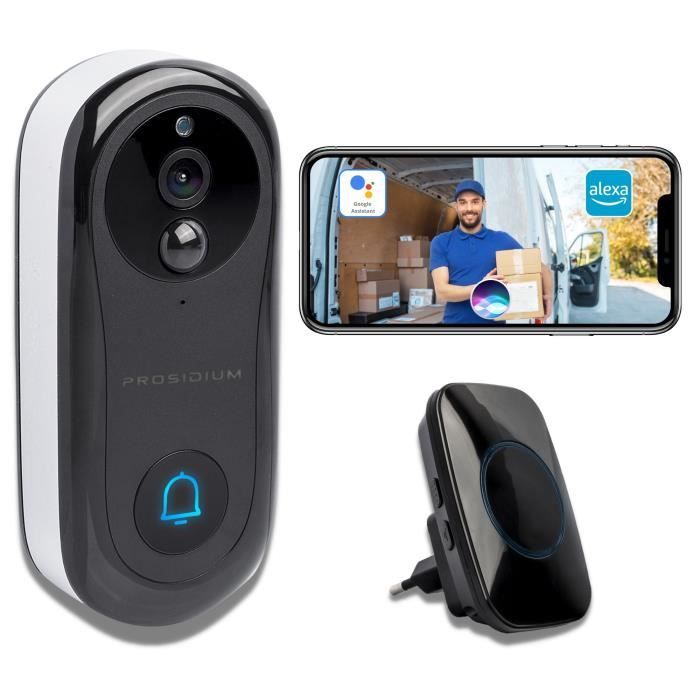 LAYO sonnette vidéo sans fil avec caméra vidéo Full HD, WiFi, IP65,  batterie rechargeable, communication avec smartphone avec l'application  Tuya, récepteur réseau de sonnerie inclus, 60 sonneries - Vente en ligne de
