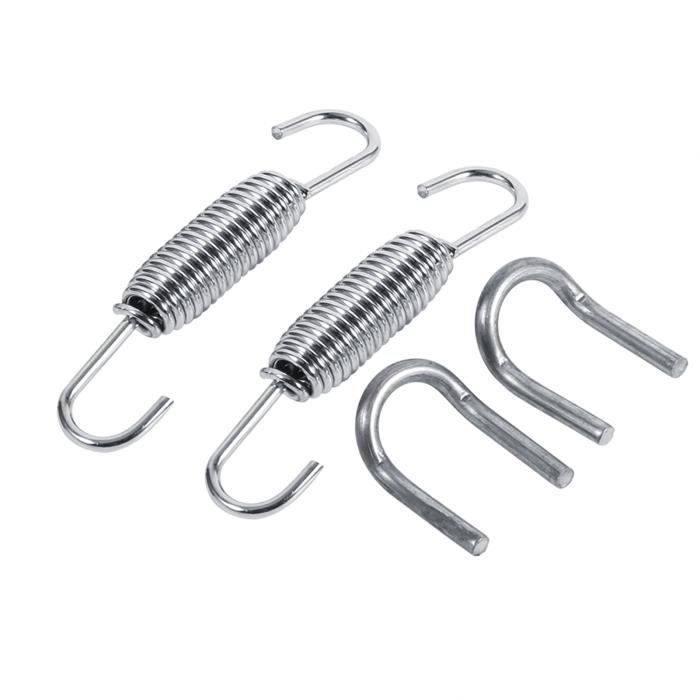 A ABSOPRO Lot De 4 Ressorts Échappement Moto 80mm - Tuyau Pivotant Argent Universel