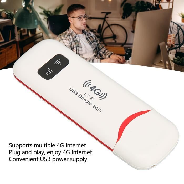 Routeur WiFi portable USB 4G 10 utilisateurs Signal Stable Haute Vitesse WPA WPA2 Cryptage – Blanc