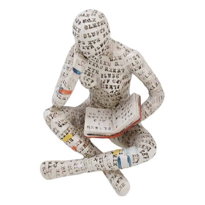 Sculpture Moderne Bureau Statuette Femme Lisante En Résine - Décoration Bureau Ou Maison - Style Abstrait Moderne Statue Décoration Maison