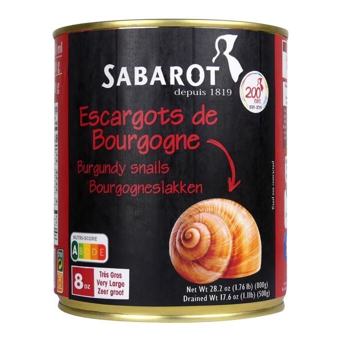 Escargots de Bourgogne 8 douzaines conserve 500g Sabarot