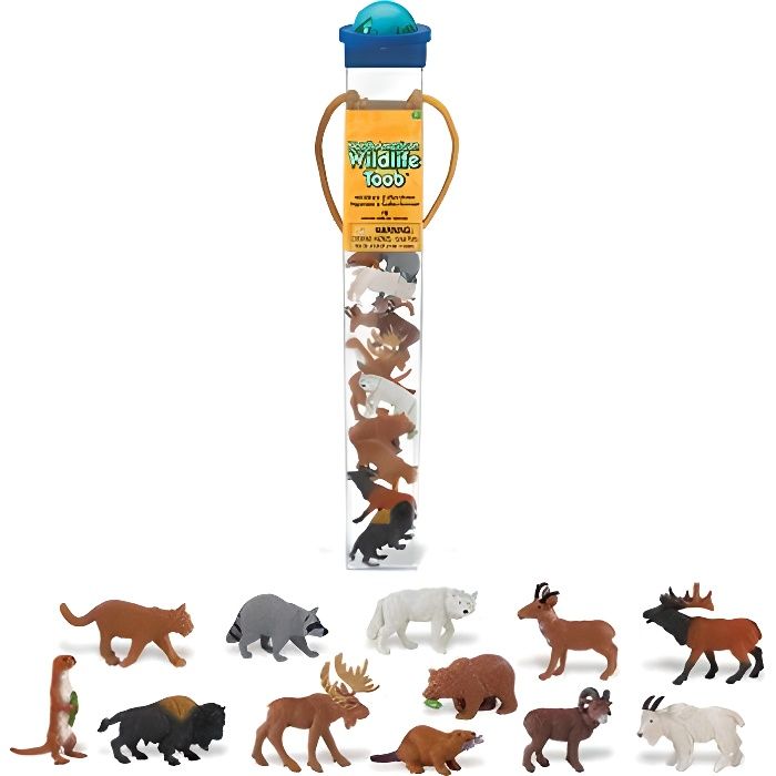 Figurines Animaux de la forêt - SAFARI - Tube de 12 - Pour Enfant