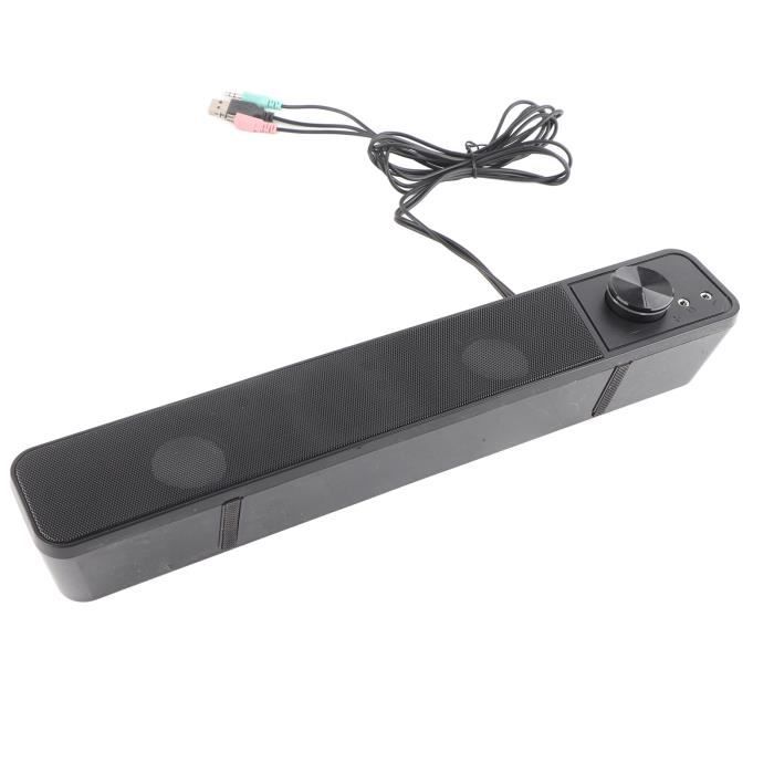 Barre De Son Bluetooth 5.0 Pour PC – Haut-parleurs Stéréo HiFi 12W Bureau, Connexion Sans Fil + AUX, Son Clair Et Puissant Pour Ordinateur, Smartphone, Portable