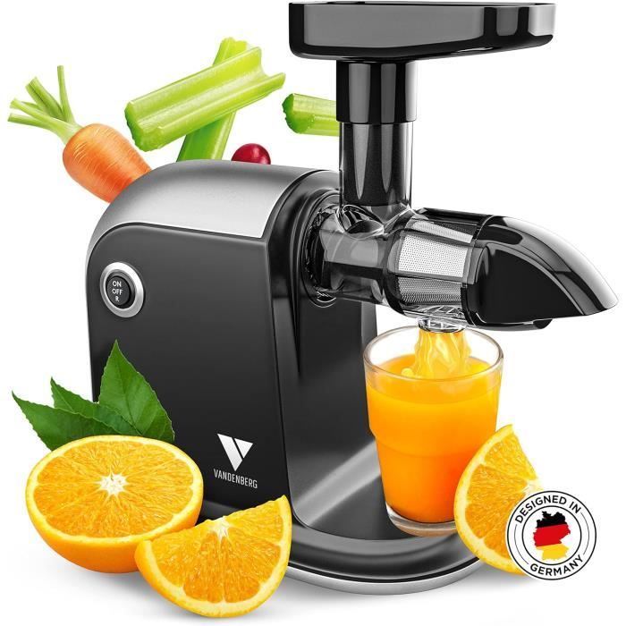 Vandenberg Slow Juicer Original 150W - Extracteur De Jus Froid Avec Inversion, Sans BPA, Vitamines Préservées