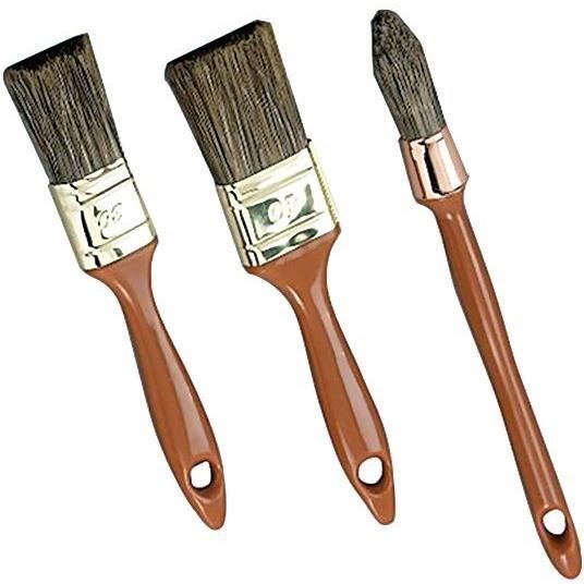 Savy Pinceau pour lasures - 2 pinceaux plats + 1 pinceau à rechampir