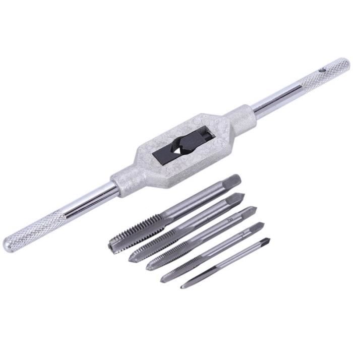 7pcs Jeu de Tarauds M/étrique Robinet /à Tarauds R/églable Filetage M/étrique /à la Main avec Cl/é /à Robinet M3 M4 M5 M6 M8 M10 M12