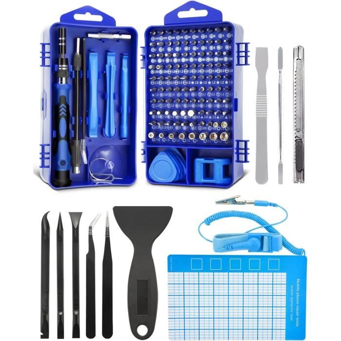 Kit Tournevis Precision Mini 122 en 1, Set Demontage PC Portable