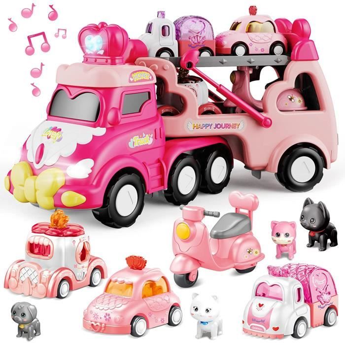 Jouet de stockage de véhicules de police - Jouet de transporteur de  voitures de police pour enfants avec lumières et sons - Jeu de jouets de