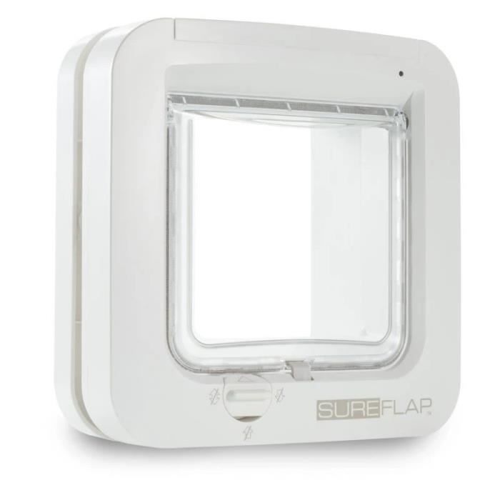 SUREFLAP Chatière à puce électronique - Blanc - 142 mm x 120 mm (Mémorisation d’un maximum de 32 puc