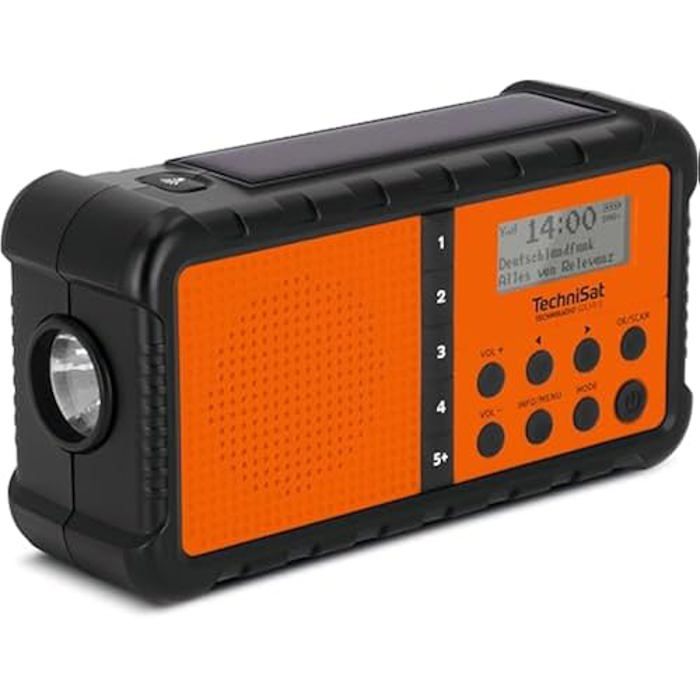 Radio solaire - TECHNISAT - TECHNIRADIO SOLAR 2 - DAB+/FM - Panneau solaire & manivelle - Lampe LED recharge USB