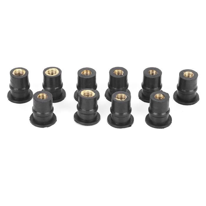 Écrous En Caoutchouc M5 Avec Insert Laiton - Fileté Pour Pare-brise, Lot De 10, Neuf